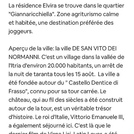 Dimora Elvira Semesterbostad San Vito dei Normanni